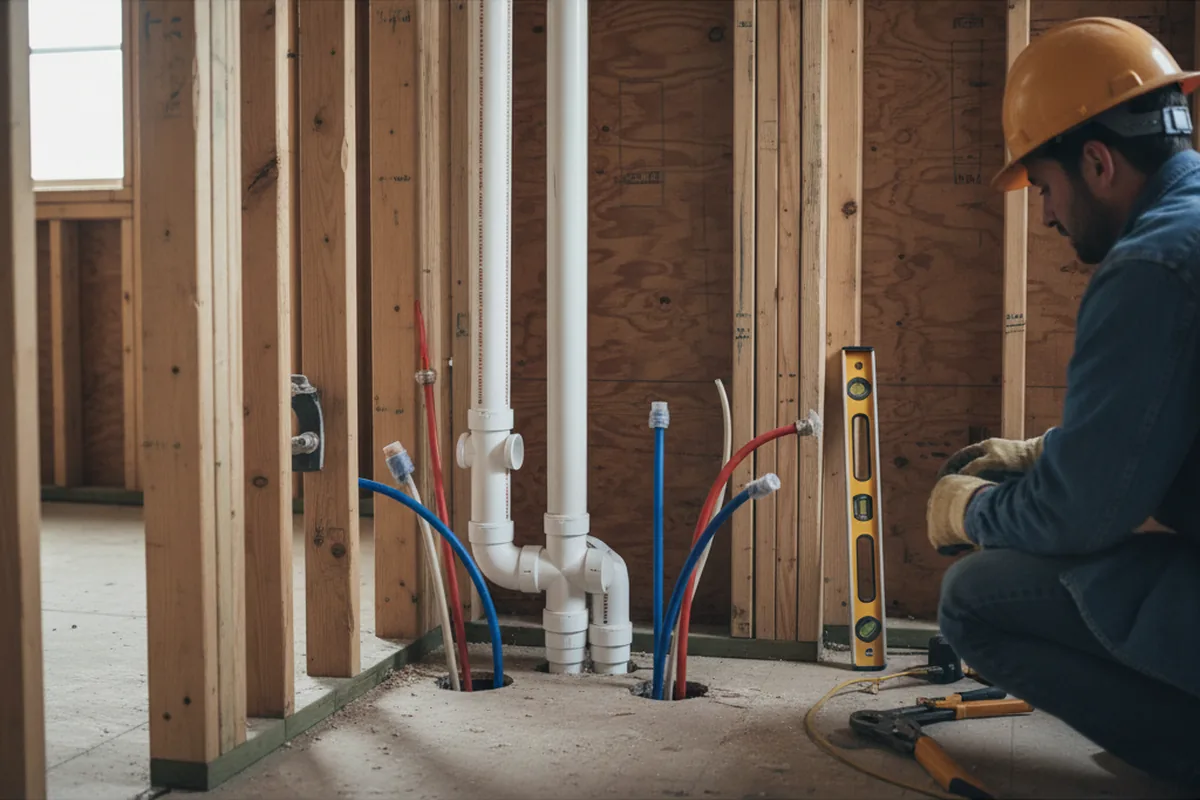 Drain and supply rough-in during Leak Detection in Water Valley