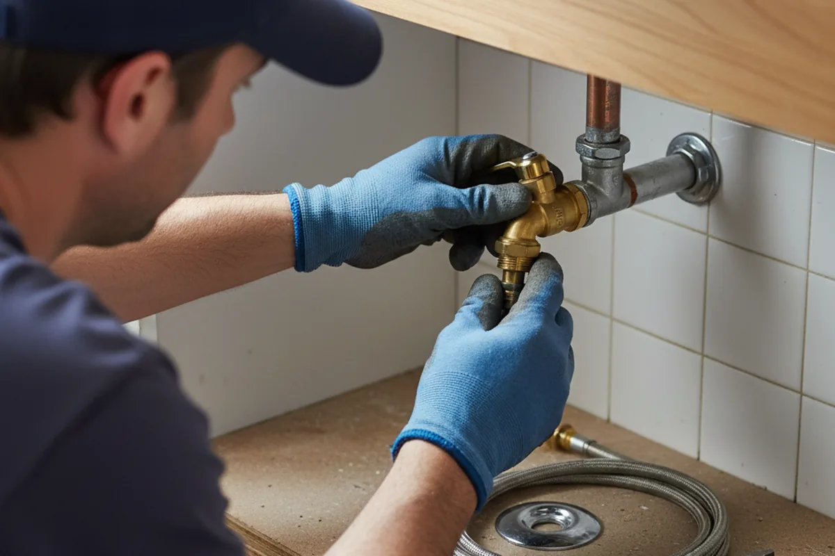 Shutoff valve and fitting work during Emergency Plumbing in Water Valley